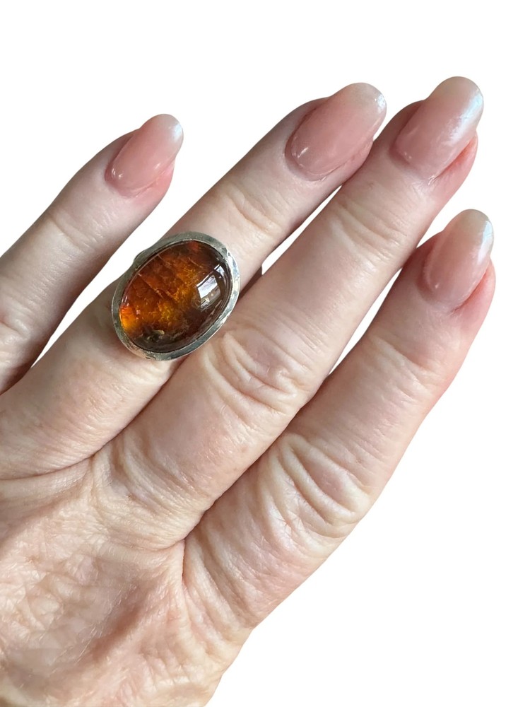 Baltic Amber Solid 925 Sterling Silver Ring 5