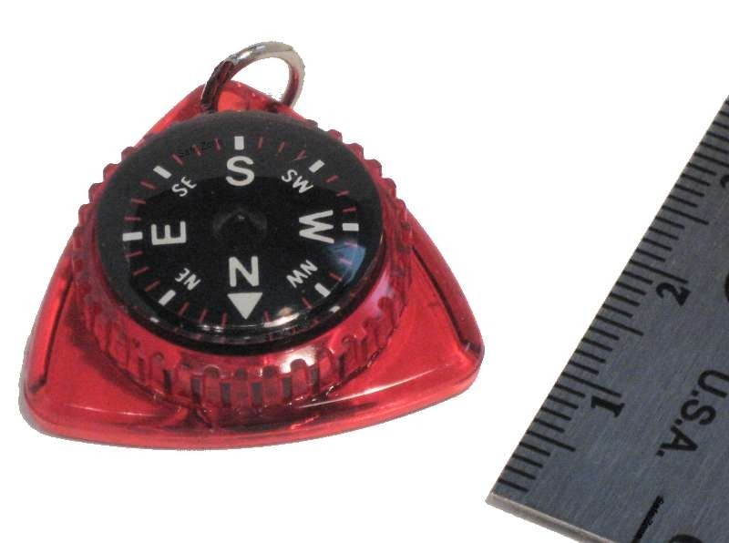Zipper Pull Compass - Red Ruby