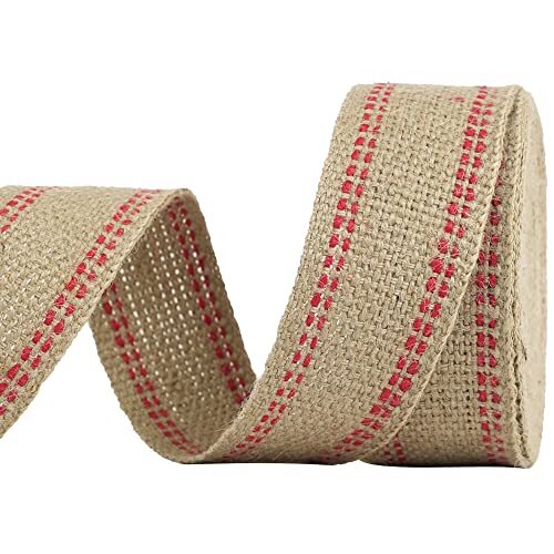 Red Jute Webbing 2 Inch Upholstery Webbing Jute Webbing Burlap With Red Stitch