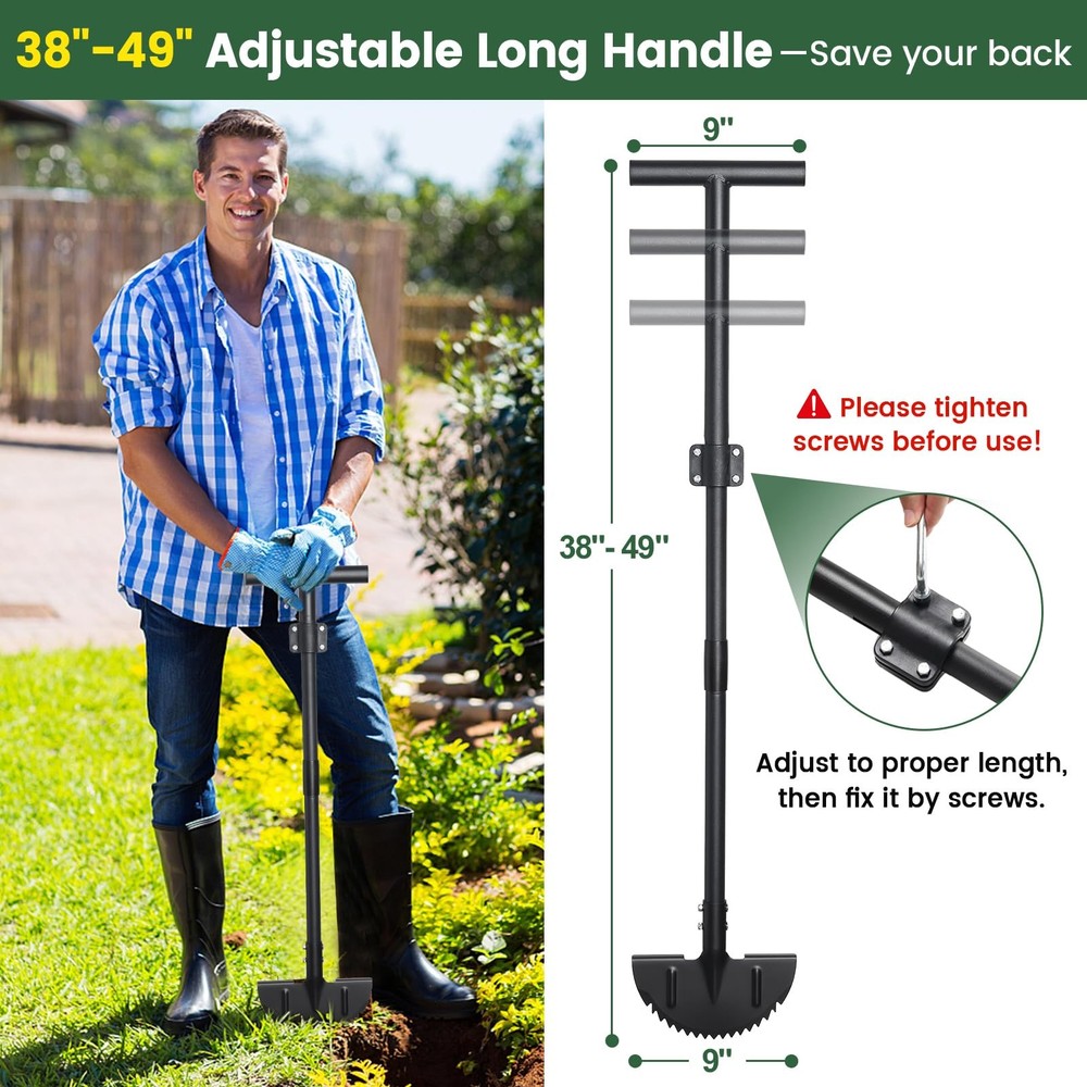 Edger Lawn Tool, Sharp Saw-Tooth Half Moon Hand Lawn Edging Tool for Landscap...