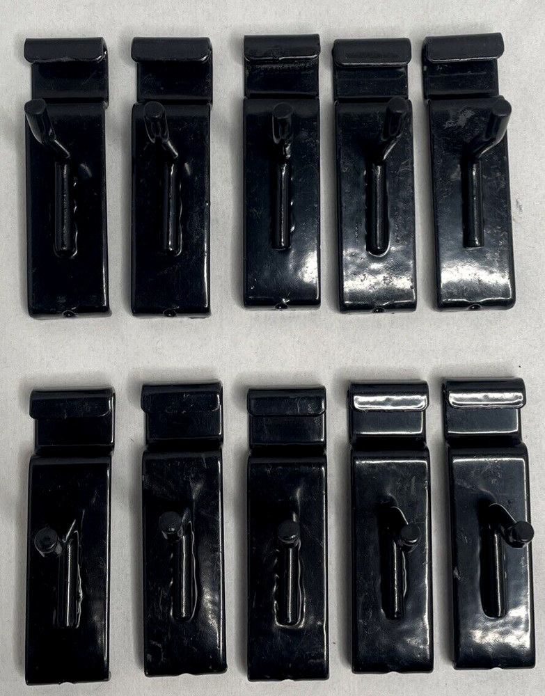 2" Black Slat Wire Wall Grid Hooks - Used 10 PACK EUC!