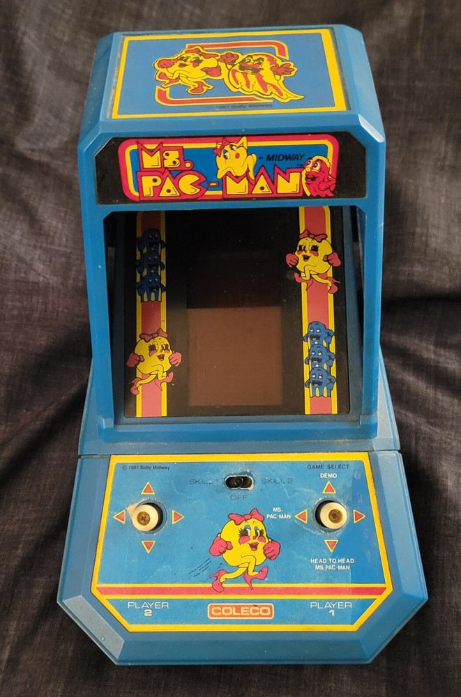 1981 Ms Pacman Table Top Arcade Coleco Bally Midway.