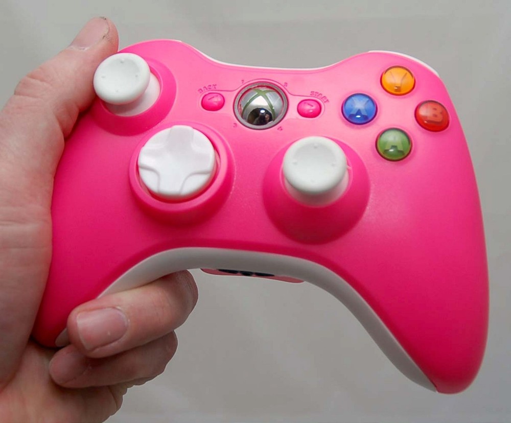 Official Microsoft XBox 360 PINK/White Wireless Controller game gaming hand oem