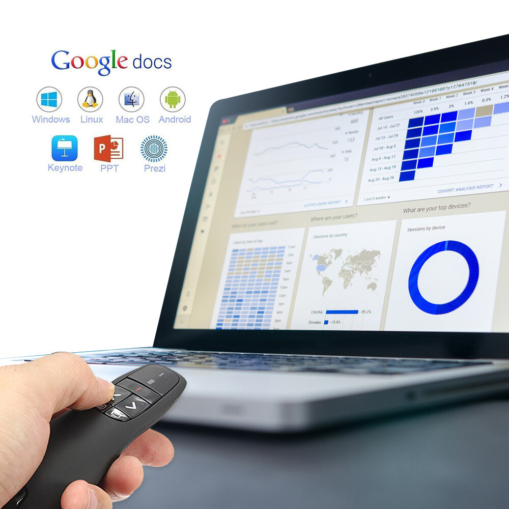 Wireless Presenter Longjoy Presentation Remote Control Red Laser Pointer