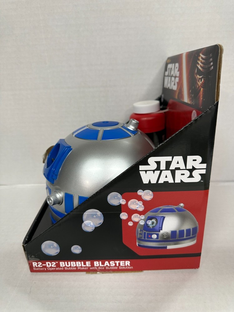 STAR WARS R2-D2 BATTERY OPERATED BUBBLE BLASTER WITH 8OZ BUBBLE SOLUTION SEALED