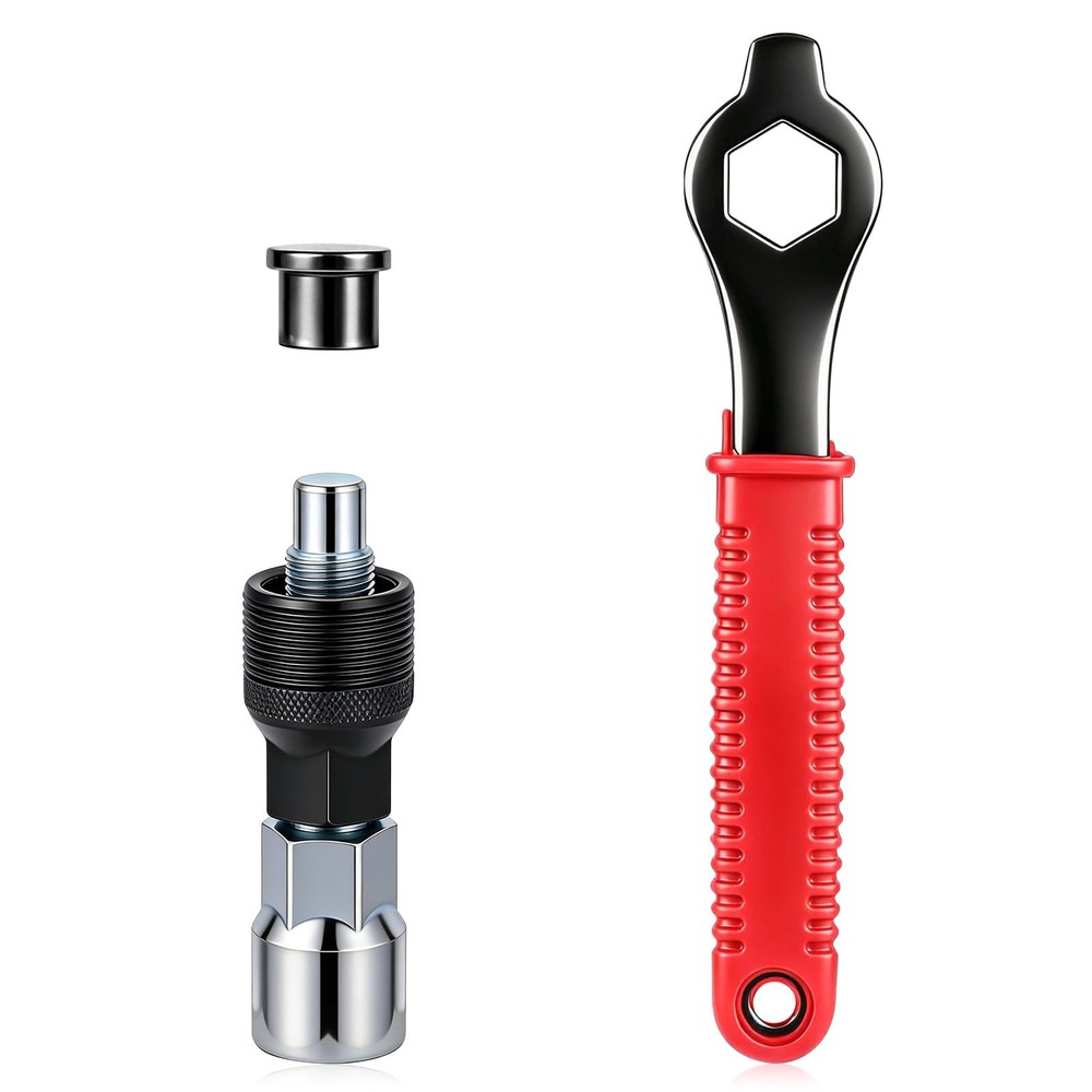 Bicycle Crank Puller Tool Kit With Wrench Medium Maintenance Repair Set Black