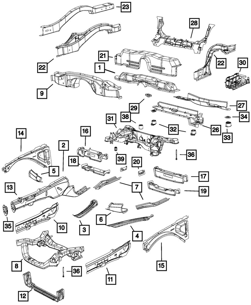 Genuine Mopar Cross-Member Isolator Left 68237053AA