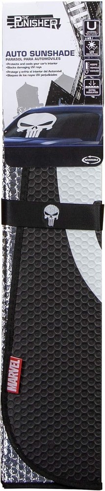 Marvel Punisher Front Windshield Accordion Folding Sunshade by Plasticolor