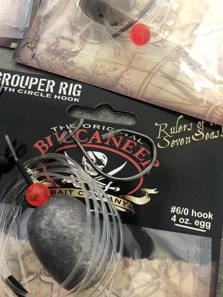 (4) 4oz Grouper Rigs 6/0 Circle Hook Egg Sinker Snapper Rig