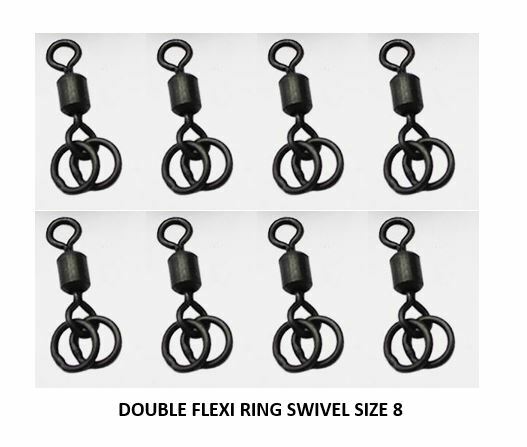 Double Ring Flexi Swivel Size 8 Matt Black Carp Rig