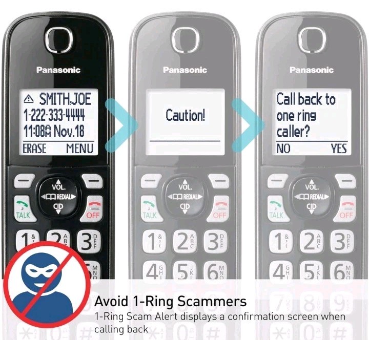 Panasonic Cordless Landline Phone 2 Handsets Advanced Call Blocking Features
