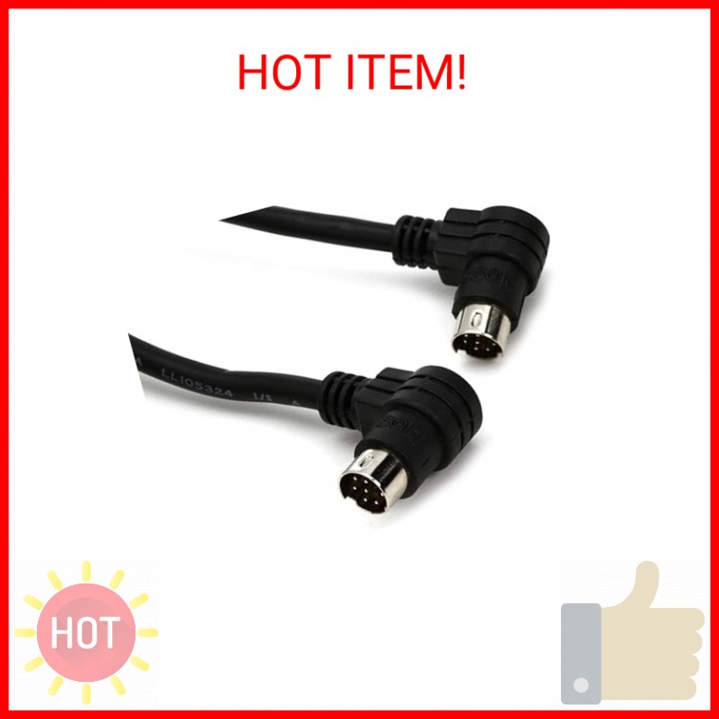 Hosa CCD-103 Right-angle 8-pin Mini-DIN to Same CD Controller Cable, 3 feet