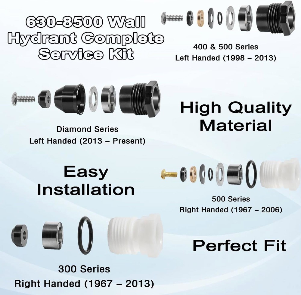 For Prier 630-8500 Mansfield Style Wall Hydrant Complete Service Kit