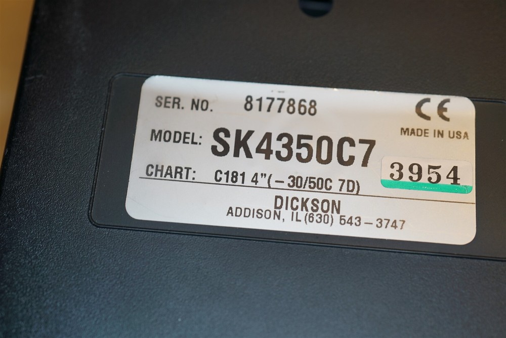 Dickson 4" Temperature Chart Recorder SK4350C7, No chart paper