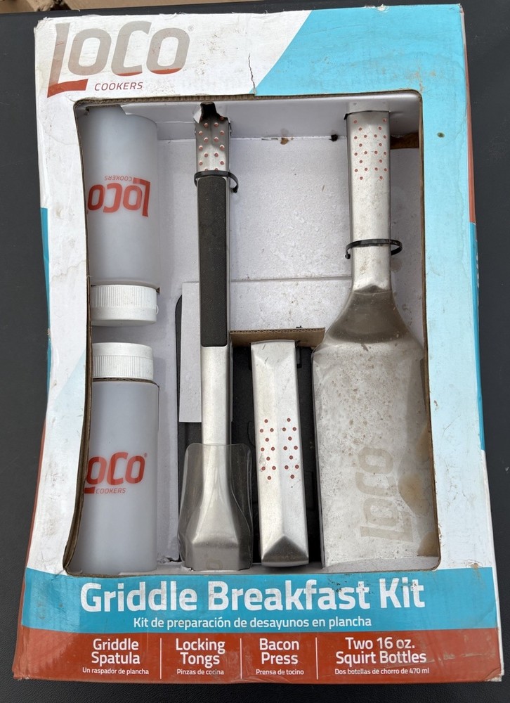 LOCO Griddle Breakfast Cooking Accessory Kit Dirty