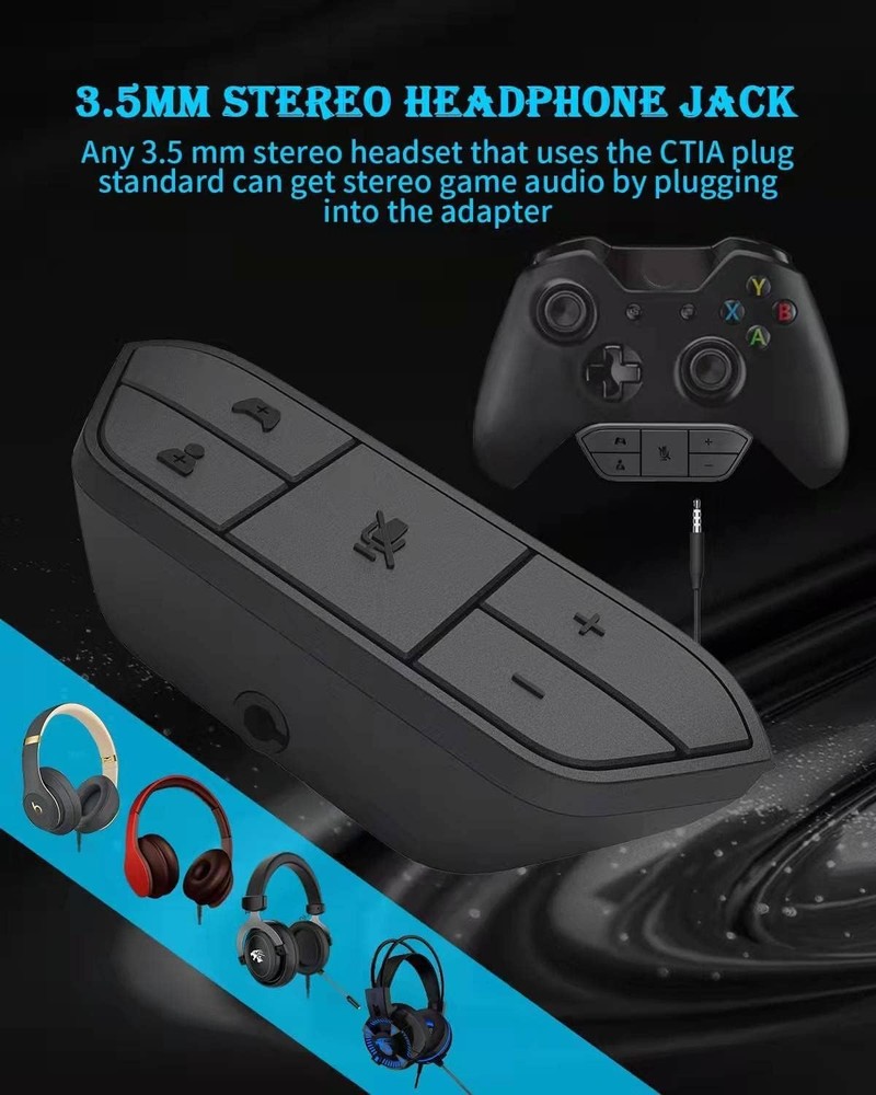 Headset Adapter for Xbox Controller, Mic One/One black