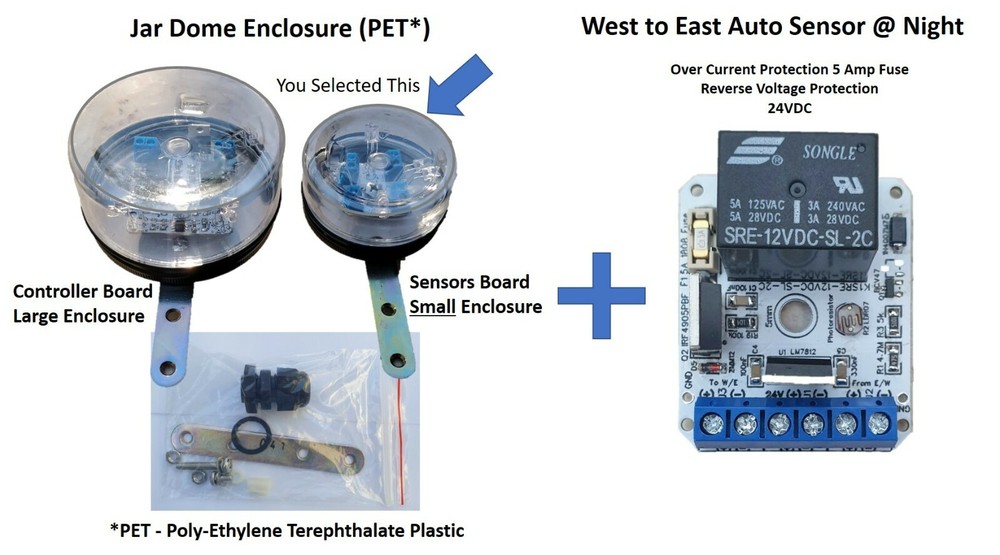 24V 5Amp West East Auto Sensor DIY PV Panel Sun Tracking Controller + Enclosure
