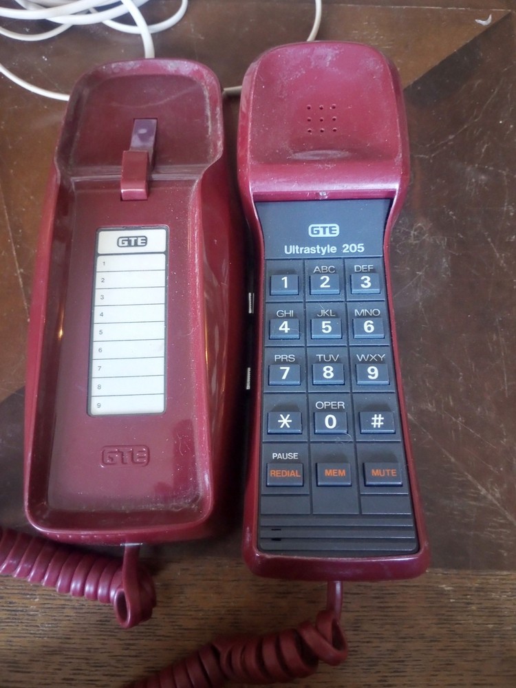 Vintage GTE Maroon  Push button Phone