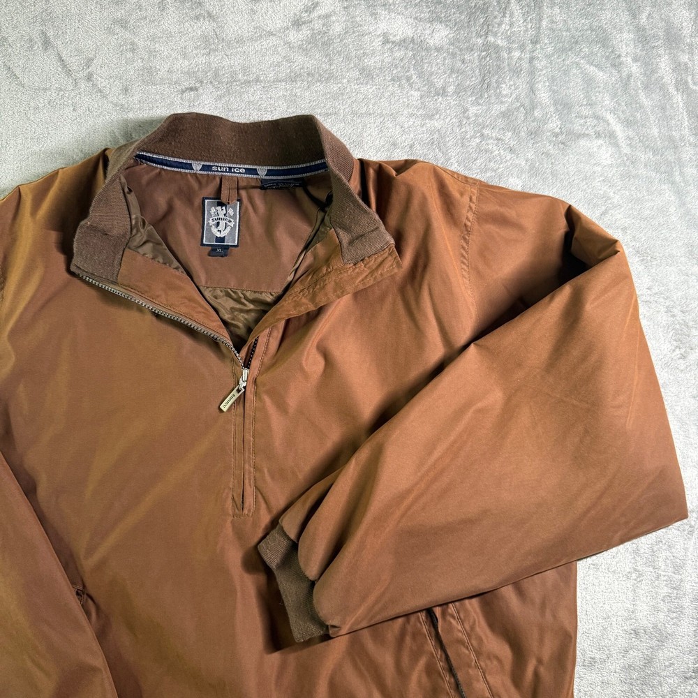 Sun Ice Pullover Windbreaker Golf Lightweight Jacket Brown XL