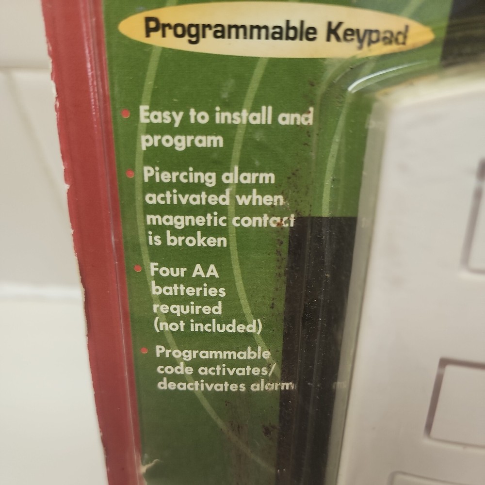 NEW Intermatic Home Security Programmable Wireless Door And Window Alarm- White