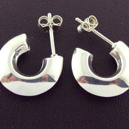 Earrings Genuine Real Hallmarked 925 Solid Sterling Silver Stud Hoop Design