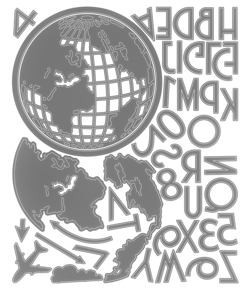 Sizzix Thinlits 29pc Vault World Travel #666606 Retail $20.99 by Tim Holtz