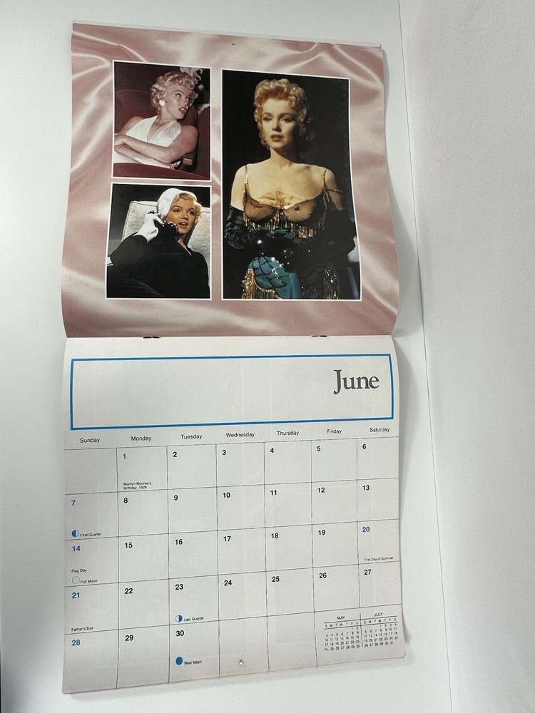 Marilyn Monroe 1992 12 Month Calendar EUC