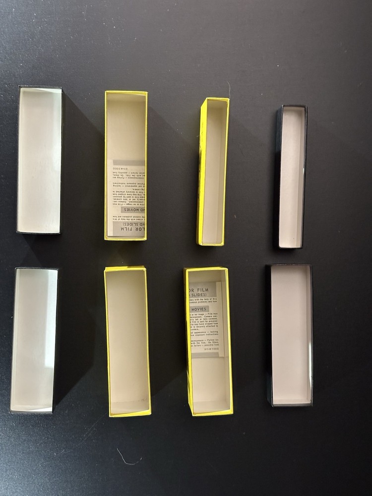 4 KODACHROME SLIDE STORAGE BOXES - EMPTY WITH LIDS - 2 SIZES