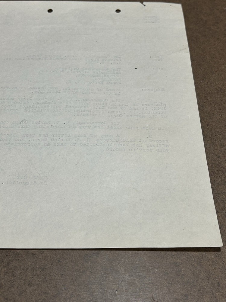 USMC WWII ERA MILITARY DOCUMENT, 20 MAY 1942
