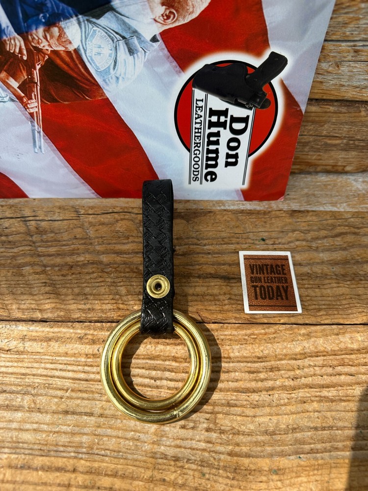 Don Hume Black Hardware Basket Baton Ring Flashlight Holder 1 1/2" 2" Diameter