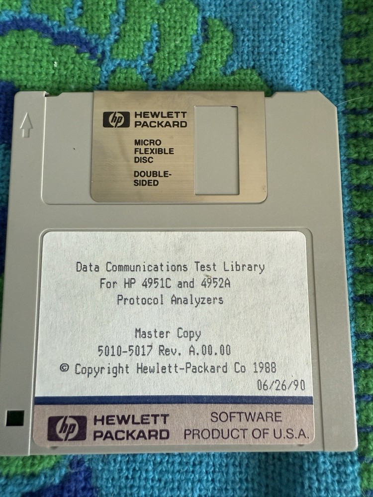 Data Communications Test Library For HP 4951C And 4952A Protocol Analyzers