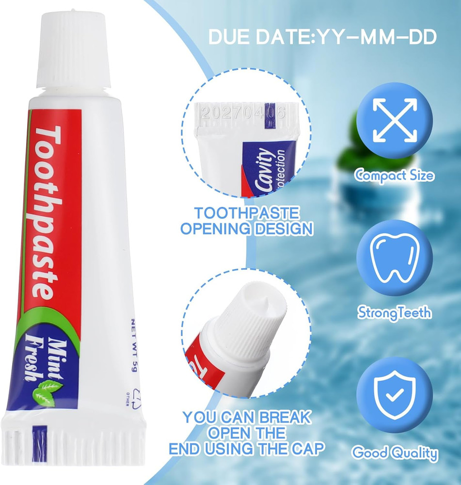 200 Pcs Mini Toothpaste Bulk Regular Clean Mint Toothpaste for Bad Breath, Helps