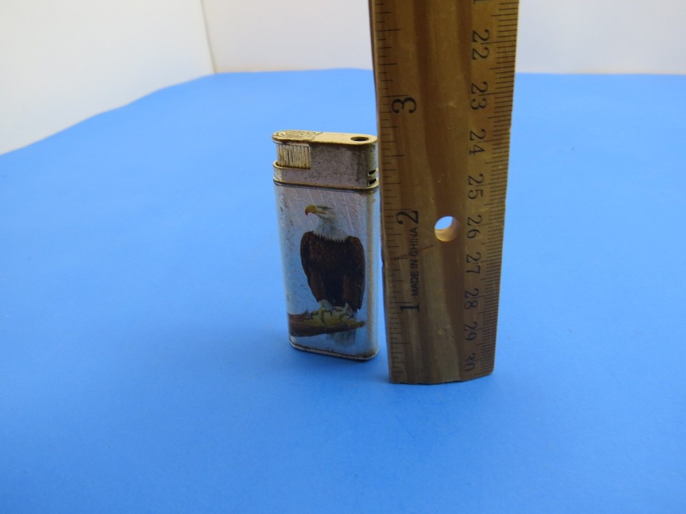 Etched Chrome Nesting Bald Eagle Graphic Refillable Lighter