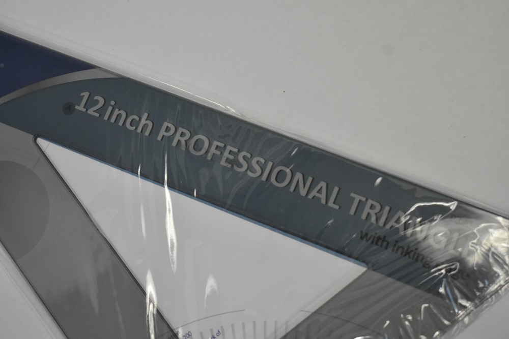 Westcott 12" Professional Triangle w Inking Edge Transparent Measuring Tool
