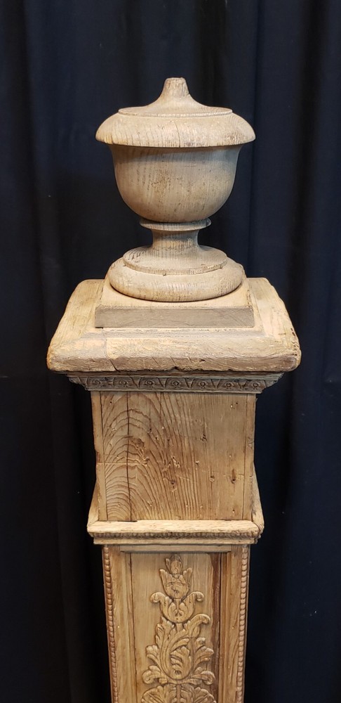 Restored Ornate Solid Oak Newel Post 54" by 7" GA9707