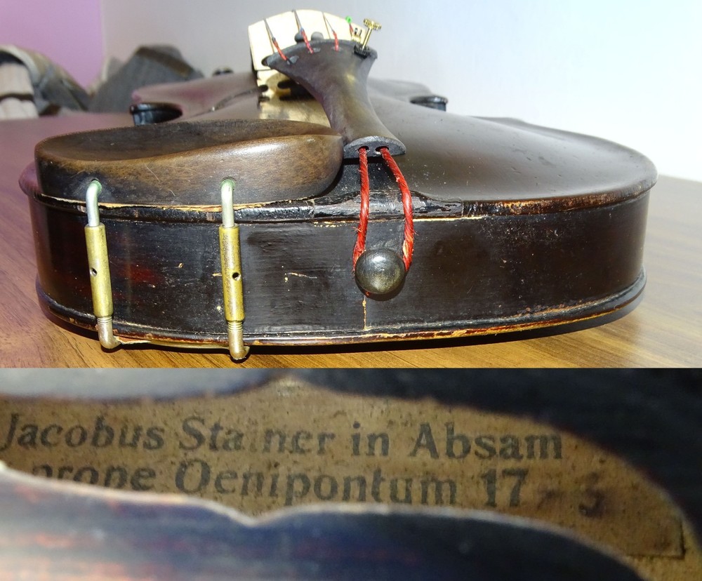 VIOLIN WITH LION HEAD - labelled JACOBUS STAINER (Nr. 522)