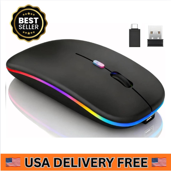 Wireless Bluetooth Mouse for MacBook (Bluetooth 5.2/3.0 and 2.4GHz USB type C )