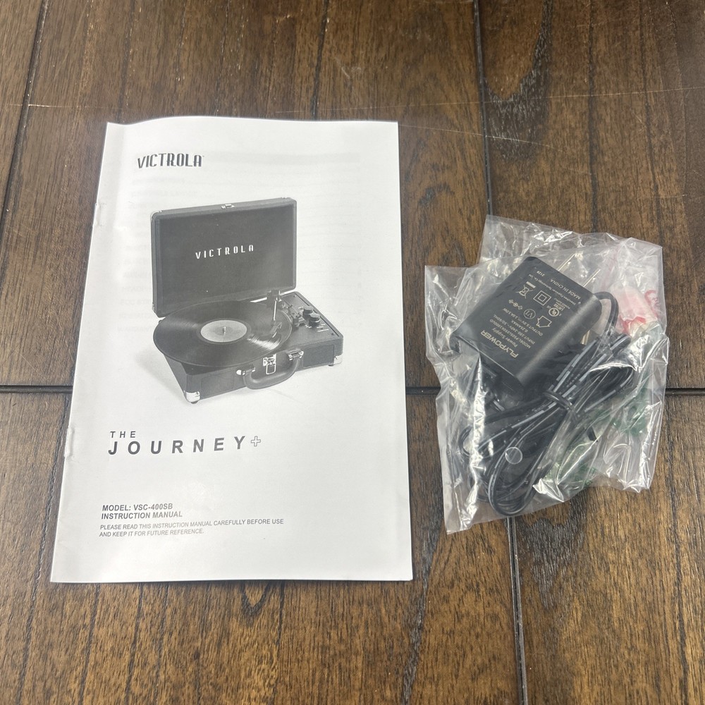 Victrola Journey+ Bluetooth Record Player Suitcase Gray Open Box Tested Working