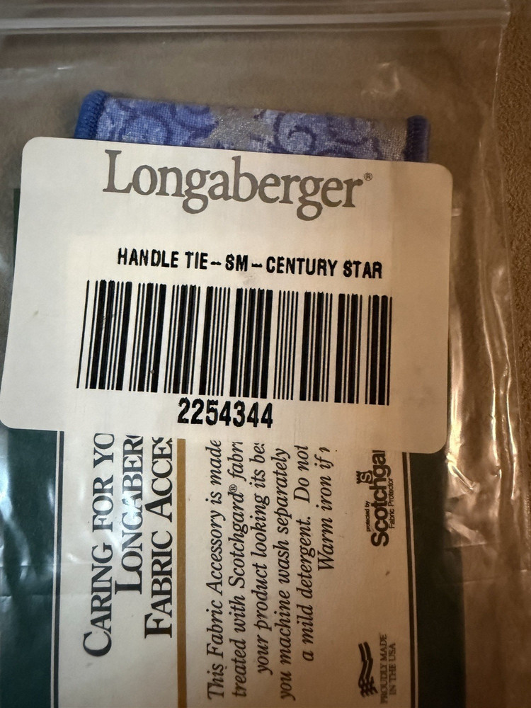 Longaberger ~ Handle Tie ~ Small ~ Century Star 2254344