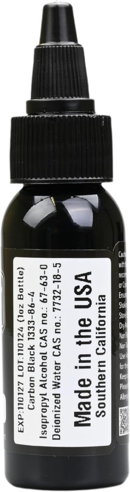 Black Tattoo Ink Safe 1oz Solid for Outlining Shading Professional