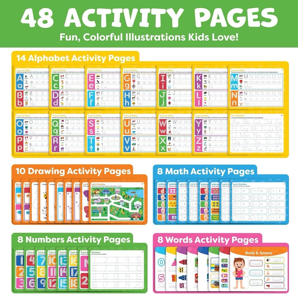 5 Magic Grooved Writing Practice Books for Kids Handwriting Reusable Math Learn