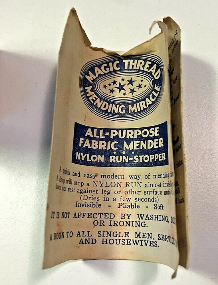 VINTAGE Magic Thread Mending Miracle Vintage Advertising BOTTLE