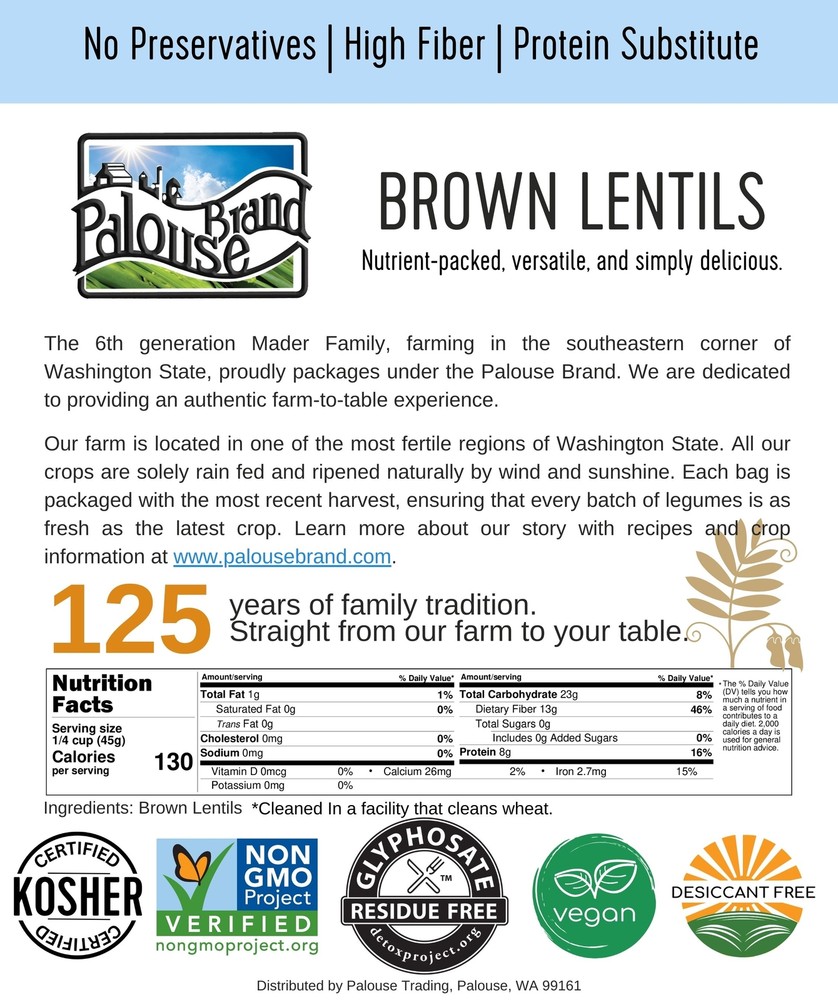 Brown Lentils | 15 LB