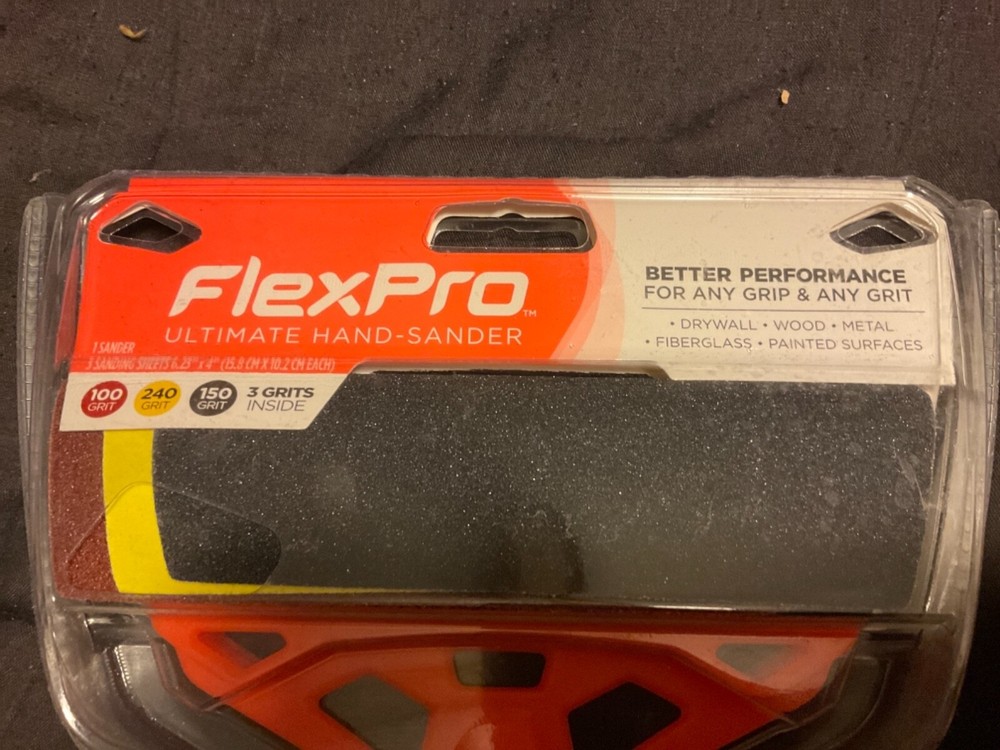 LOT 0F 2 - FLEXPRO ULTIMATE HAND-SANDER 3 SANDING SHEETS INCLUDED