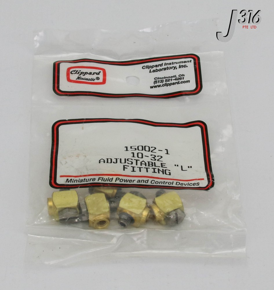 16155 CLIPPARD 10-32 ADJUSTABLE "L" FITTING (NEW) 15002-1