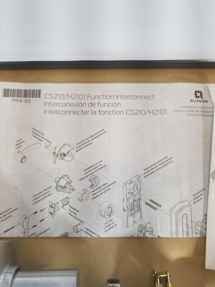 Falcon H2 101L Dane Handle 626 Satin Chrome Interconnected Lock