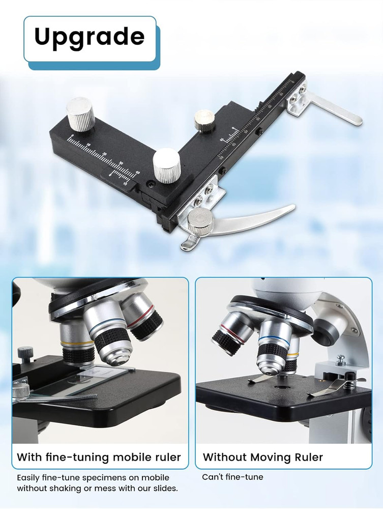 Compound Binocular Microscopes 40X-2000X with Microscope Prepared Slides 30P,For