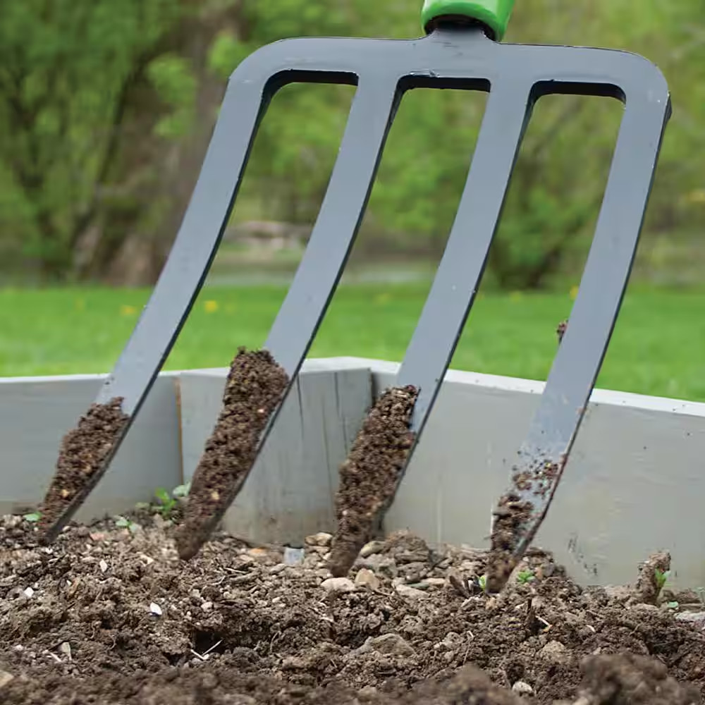 26 In. 4-Tine Forged Spading Garden Fork