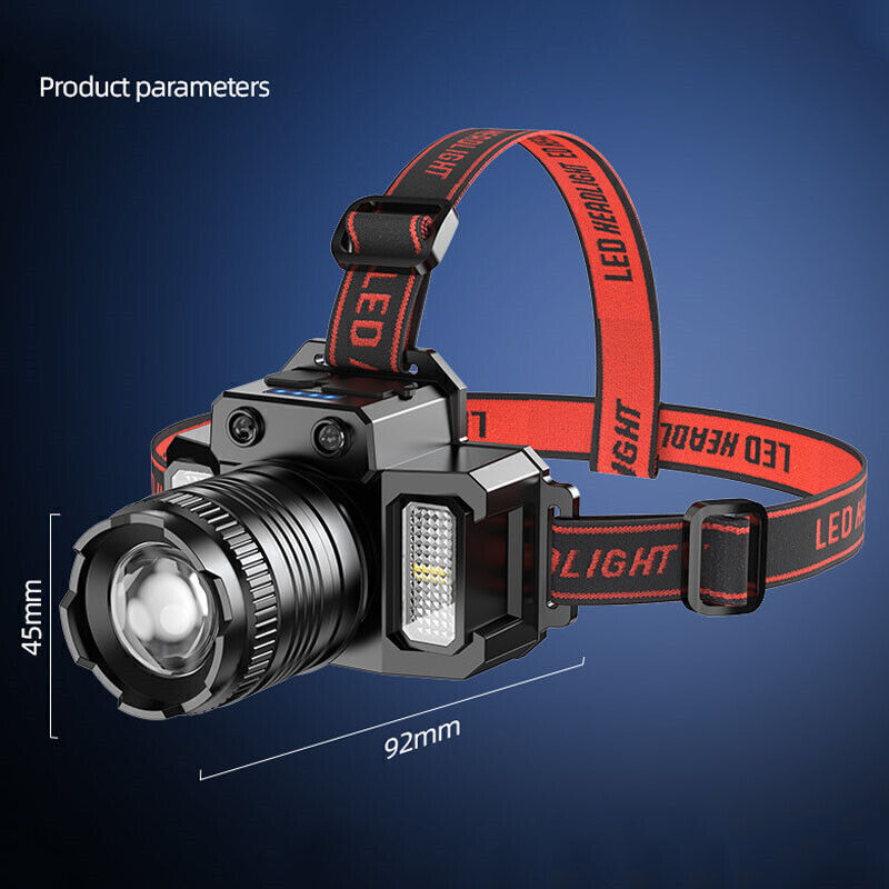 Powerful LED flashlight head USB charging head lamp outdoor flashlight 2 package