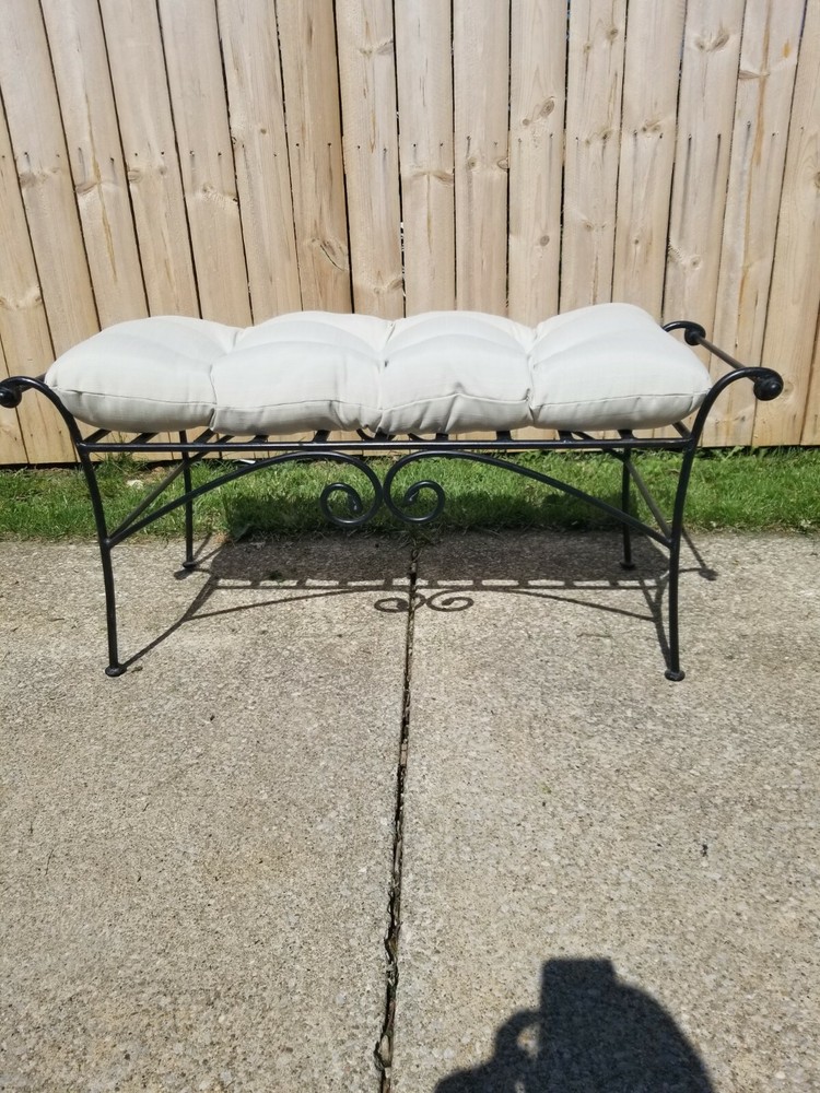Vintage Wrought Iron Double Bench Mid-Century Modern